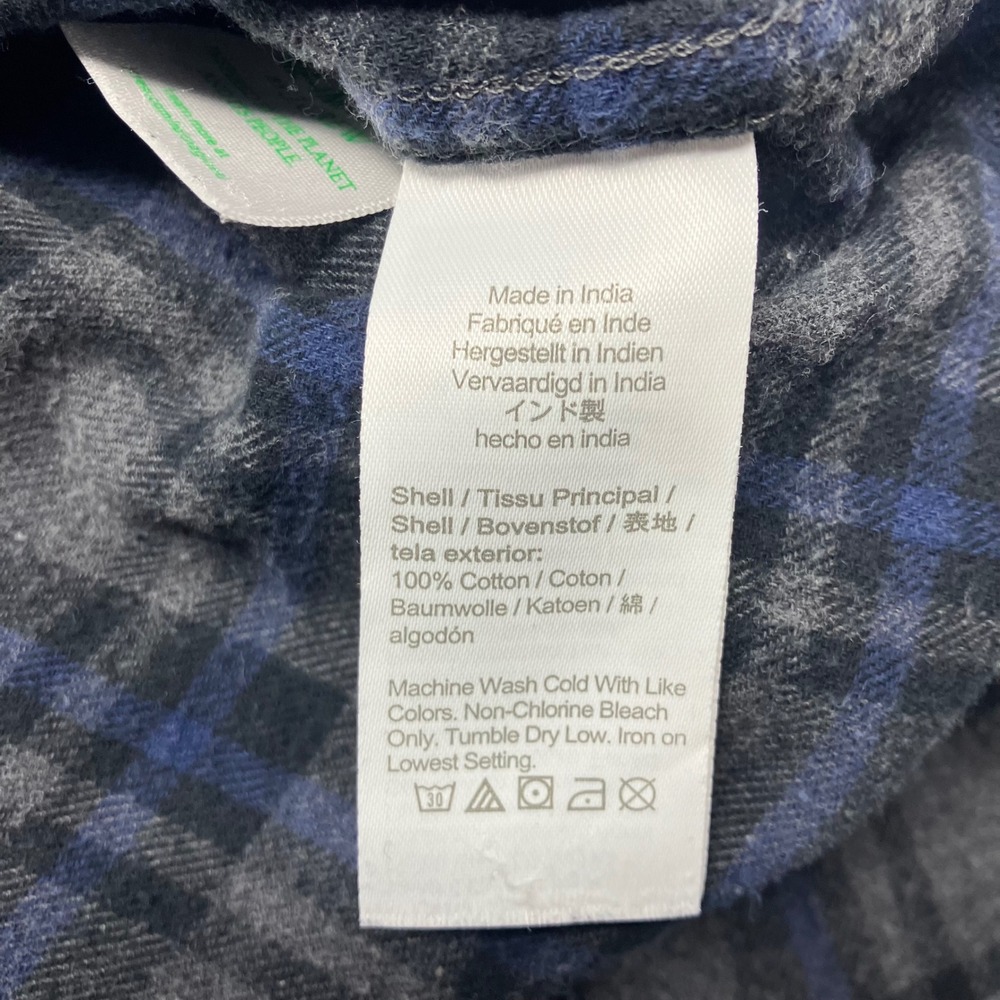 J. Crew Classic Flannel Shirt XL Blue Gray Plaid Long Sleeve Button Front Casual - Picture 7 of 7